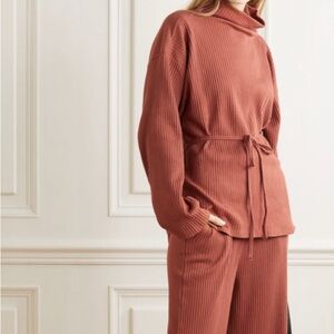 2/$200 Baserange terracotta organic cotton belted turtleneck top - Large